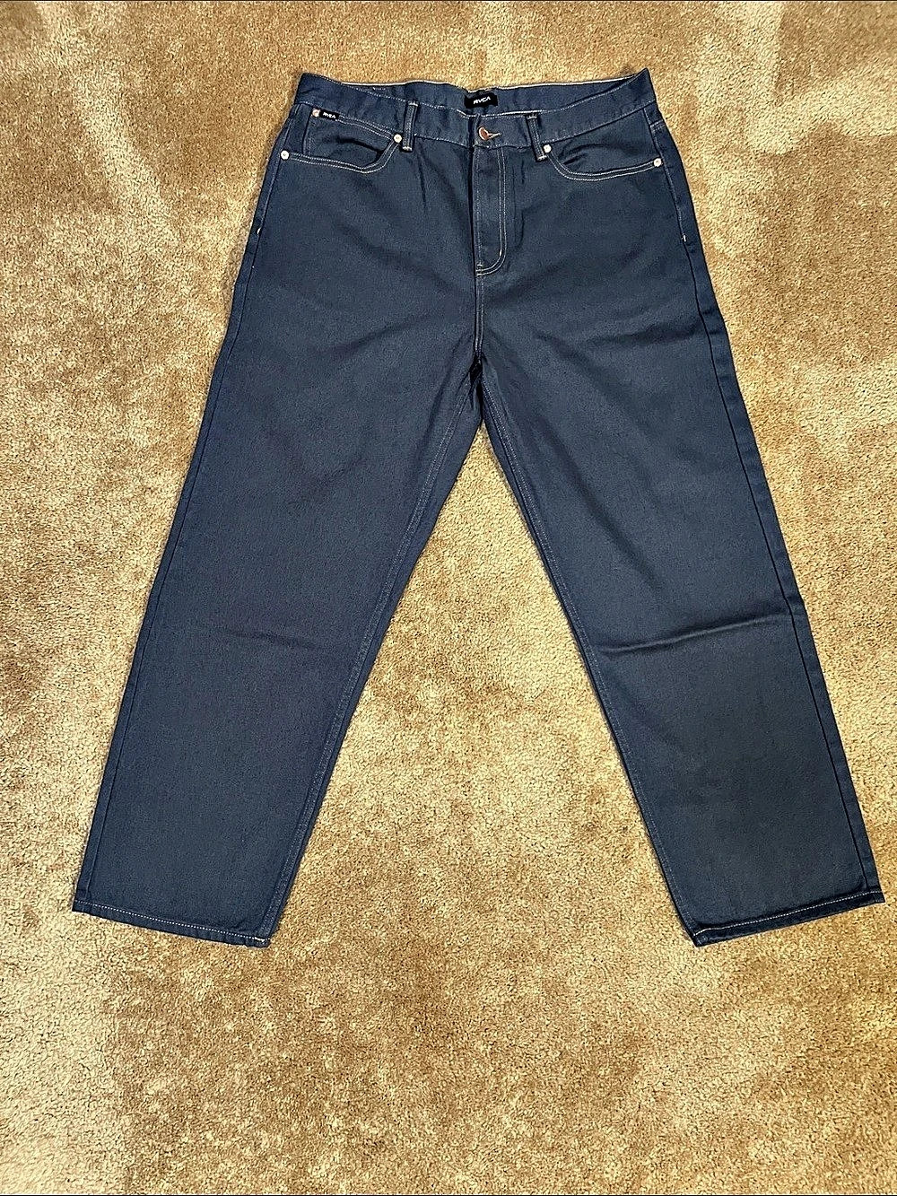 RVCA Americana Dayshift Relaxed Fit Jeans Blue Waist 36
